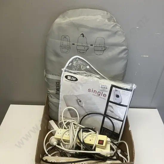 Homedics Massage Seat, Zip Single Electric Blanket, Power Boards, Leads Etc