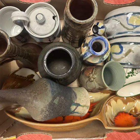 Box Lot Of Pottery Items