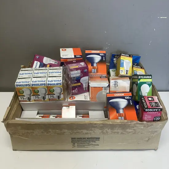 Box Assorted Light Bulbs, Spot Bulbs Etc