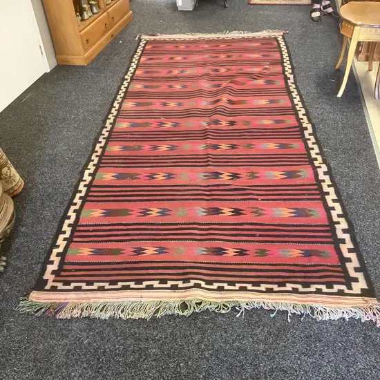 Large 350 x 153cm Vintage Persian Rug. Abstract Design (Damaged)