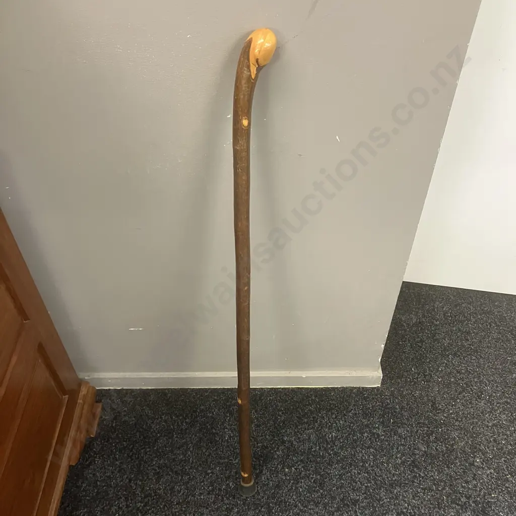 Vintage Wooden Walking Stick With Knob Handle. H92cm Image 1++