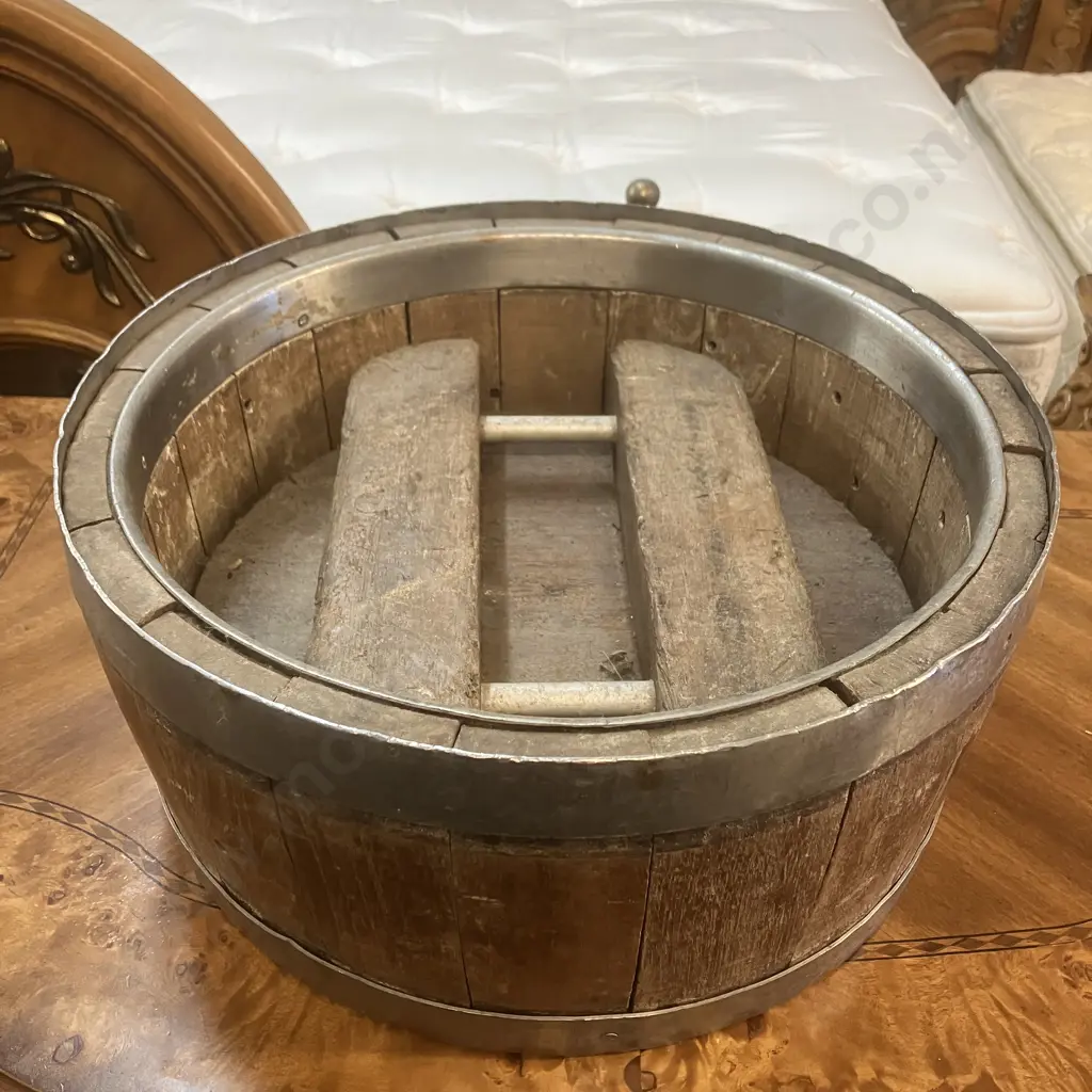 French Antique Wooden Cheese Press c1900s. 17.5 x 37.5cm Image 1++