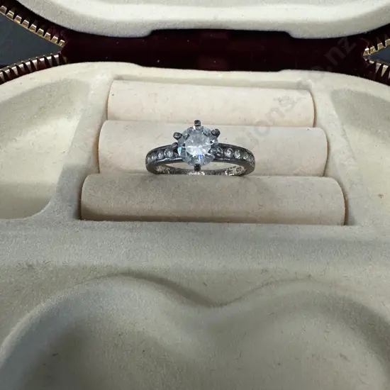 Stamped 925 Ring With Clear Stones