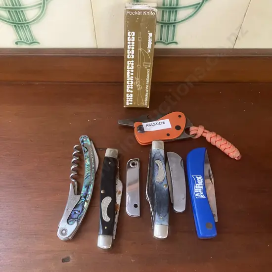 Vintage 1970s Frontier (Imperial) USA 4434 3 Blade Stockman Knife with Original Box, Assorted Other Knives Some AF