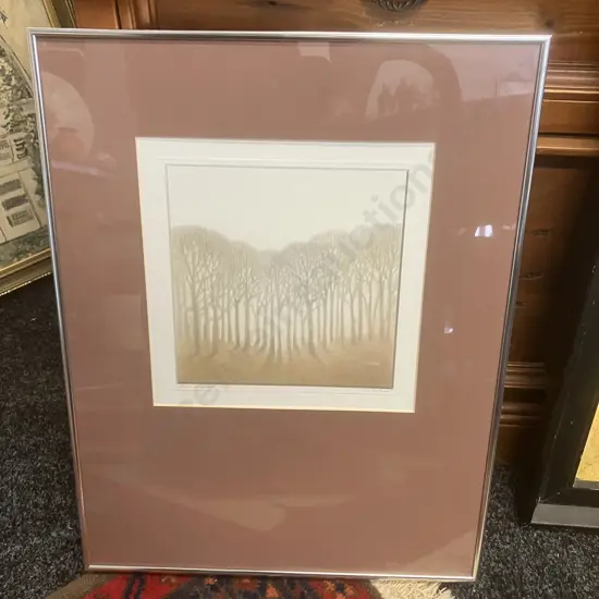 Baume im Gegenlicht Framed Art Print - Nina Renzo. 52 x 41cm