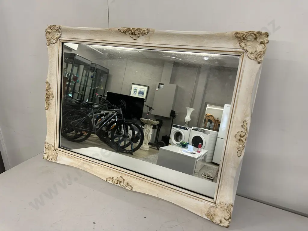 Ornate Cream Gilt Framed Mirror H50,W70cm. Image 1++