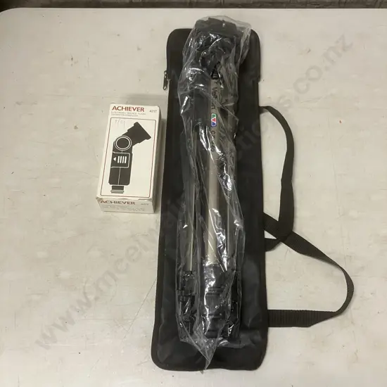 Velbon CX 440 Tripod (Unused) With Carry Bag & Achiever 421T Flash