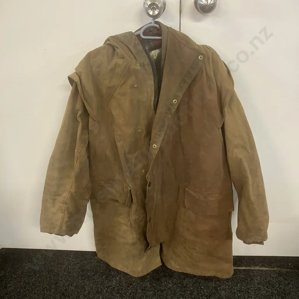 Oilskin Hooded Coat Backhouse New Zealand Brand Size 44 Image 1++