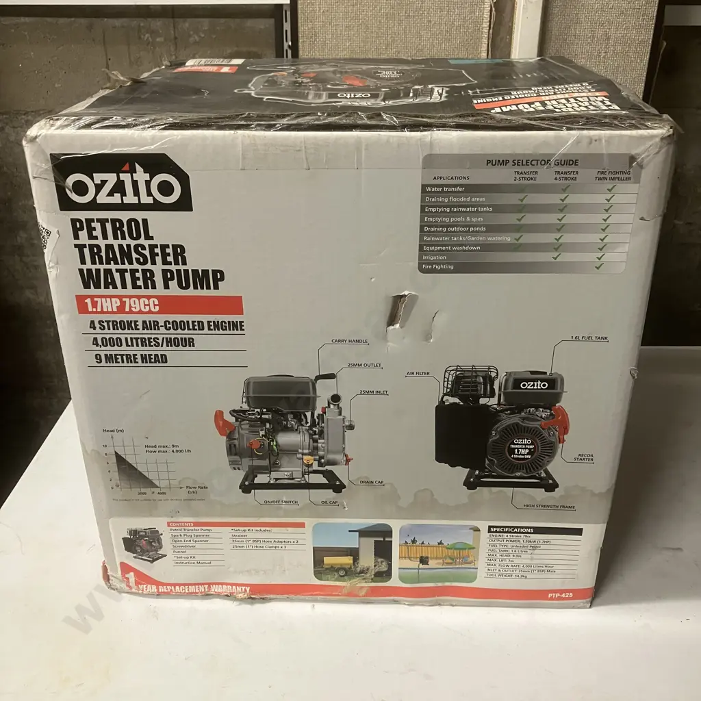 Ozito Petrol Transfer Water Pump Model PTP-425 Image 1++