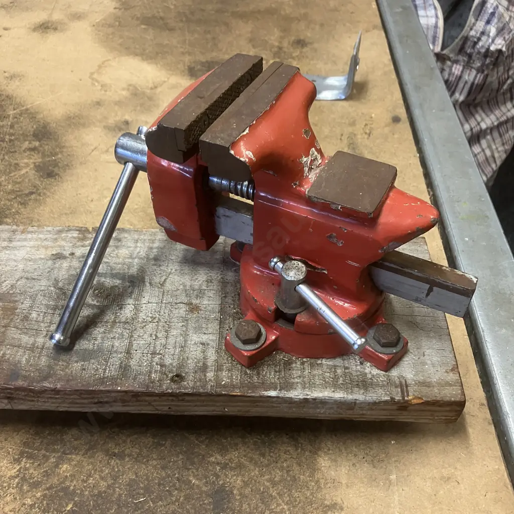 Ryobi 6" Bench Grinder & 3 1/2" Workshop Vice, Mounted On Board Image 1++