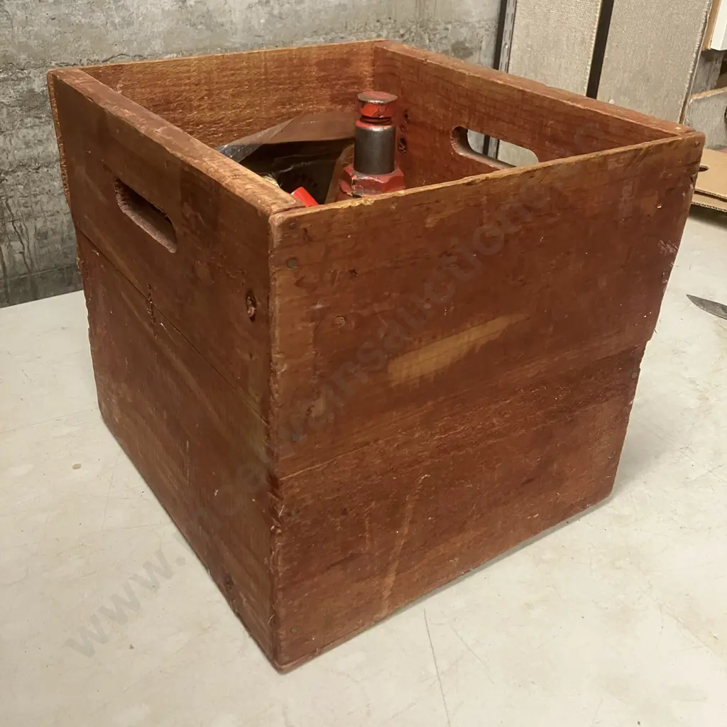 Three Assorted Bottle Jacks IN Wooden Box Image 1++
