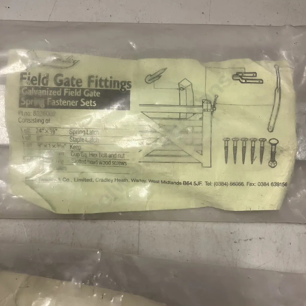 Pair of Eliza Tinsley Galvanized Field Gate Spring Fastener Sets & pair of Spring Latches Image 1++