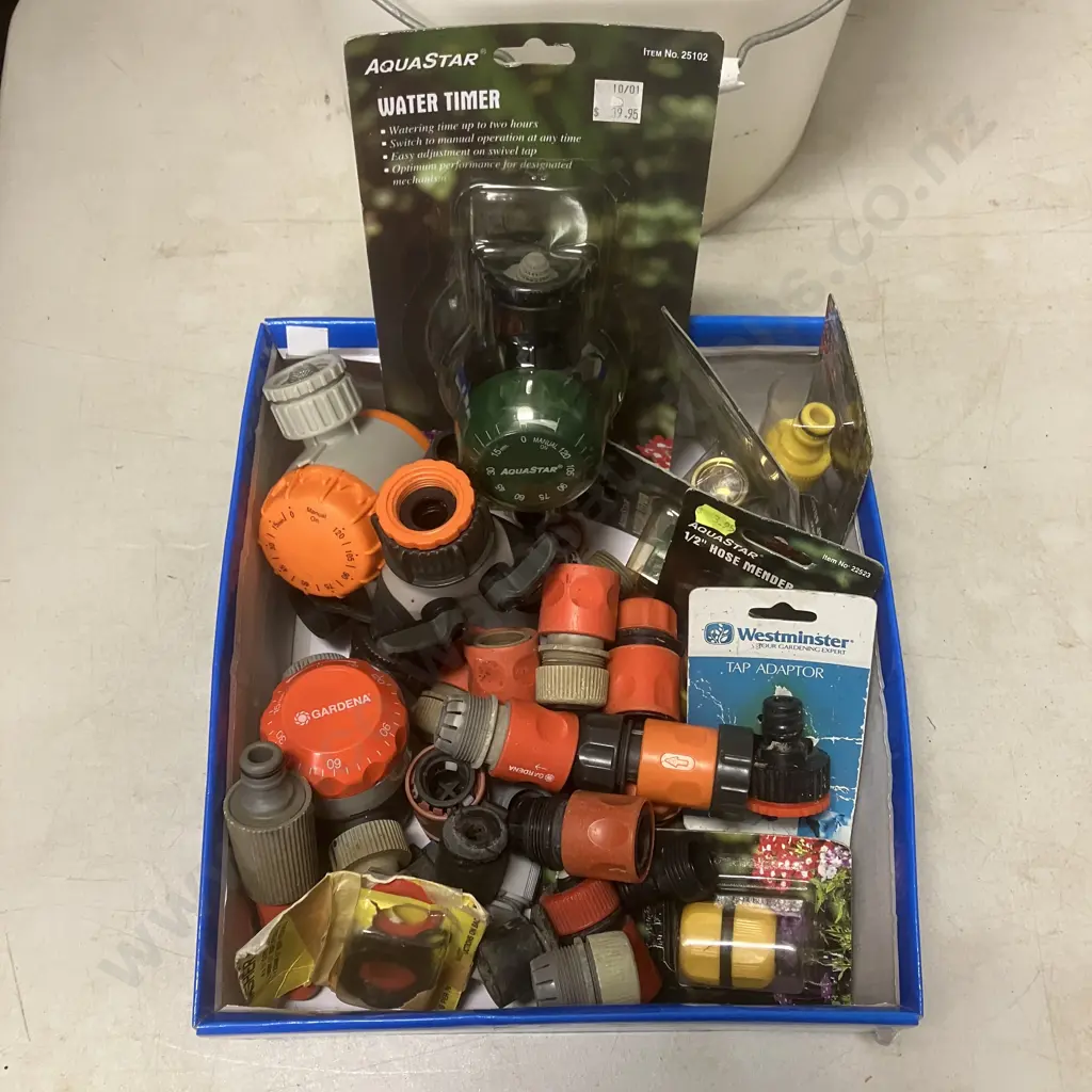 Bucket, Assorted Tap Fittings, Timers Etc Image 1++