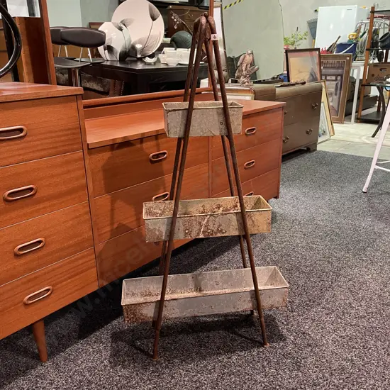 3 Tier Stand with Rustic Planters - Item Number 5616