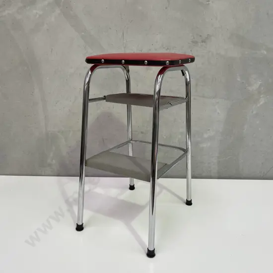 Vintage Retro Step Ladder/Stool with vinyl top