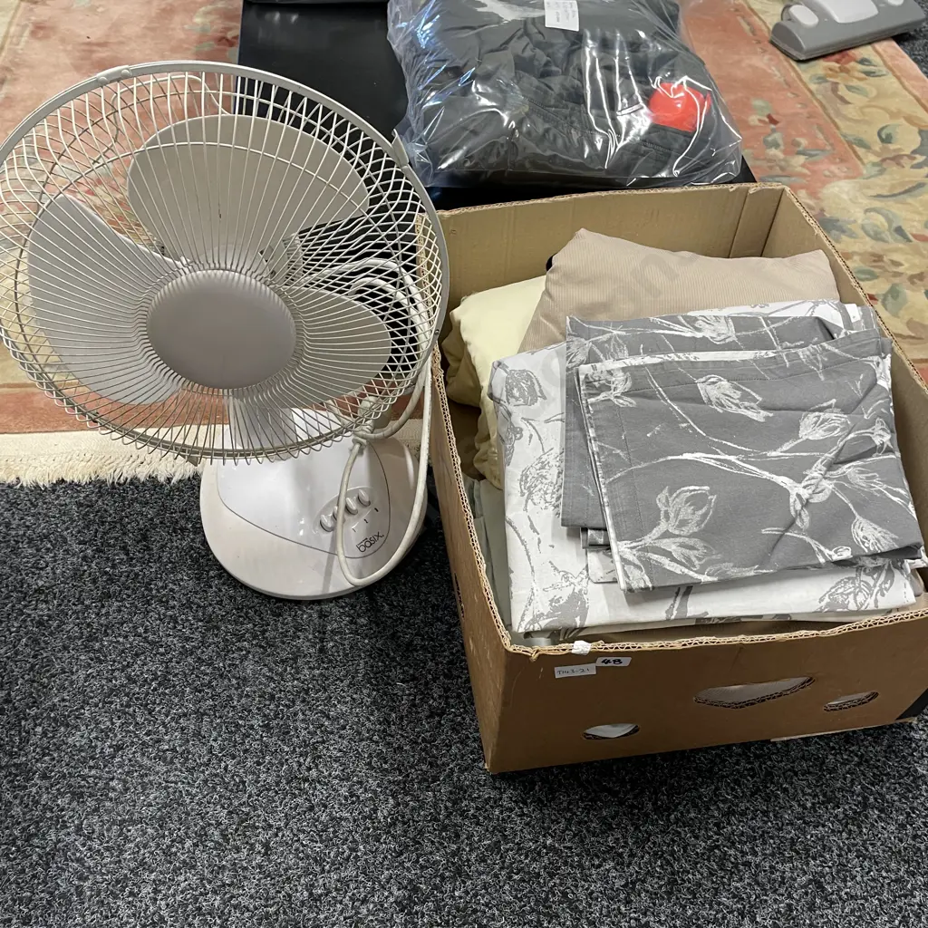 Box of assorted Linen with Fan Image 1++