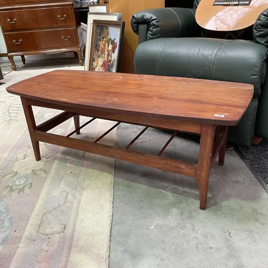 Vintage Mid Century Solid Wood Coffee Table