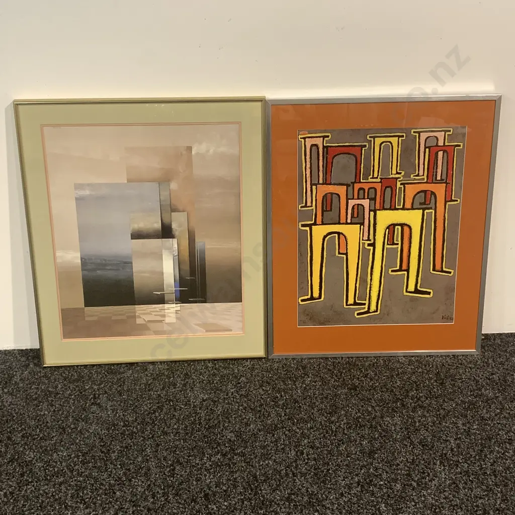 Pair of Framed and Glazed Artworks. One by Paul Klee and one signed Segovia Image 1++