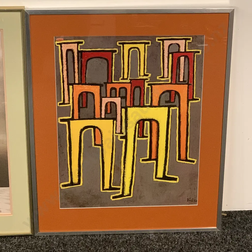 Pair of Framed and Glazed Artworks. One by Paul Klee and one signed Segovia Image 1++