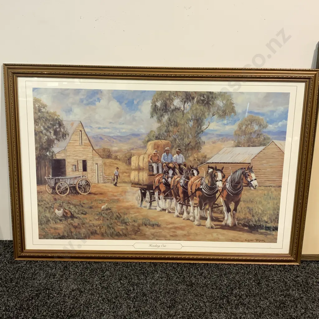 Pair of Framed and Glazed Prints - Pioneer era, one titled Heading Out by Craig Taylor + one other Image 1++