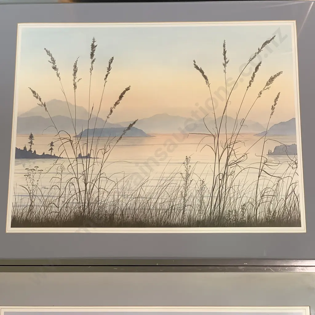 Pair of Framed and Glazed Prints by Jeane Duffey, Bounday Bay and Islands in the Sound Image 1++
