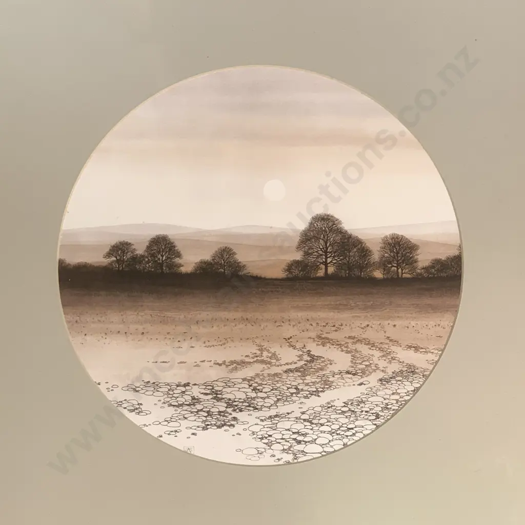 Pair of Framed and Glazed Winter Landscape scenes incl Rising Sun by Kathleen Caddick Image 1++
