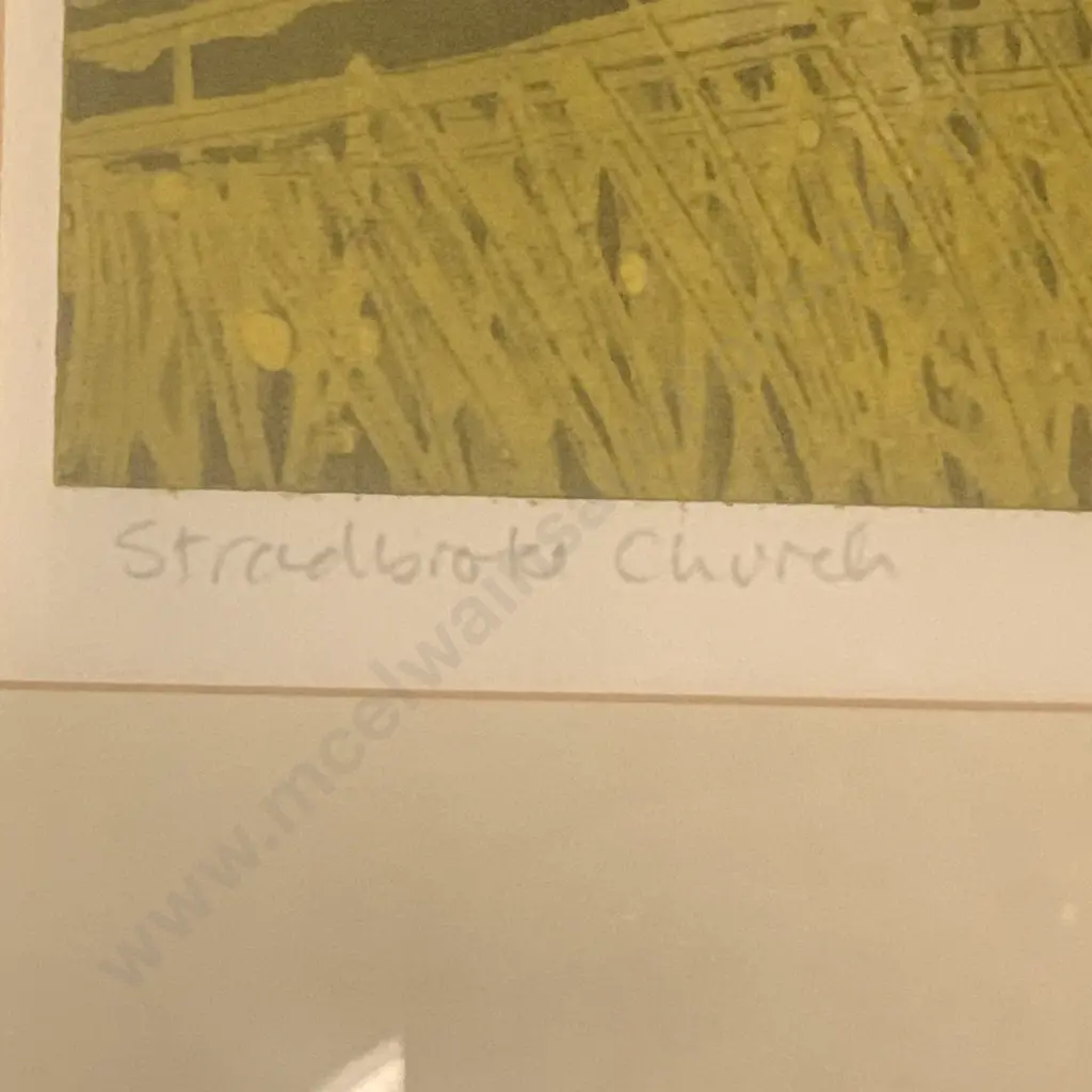 Limited Edition Framed and Glazed Artwork of Stradbroke Church by John Brunsdon numbered 26/125 Image 1++