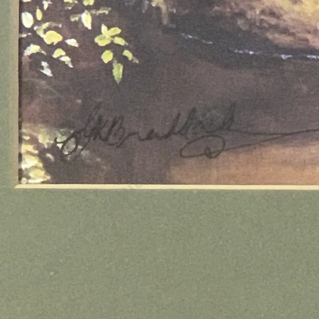 Wooden Framed and Glazed Signed Print of Creek Scene Image 1++