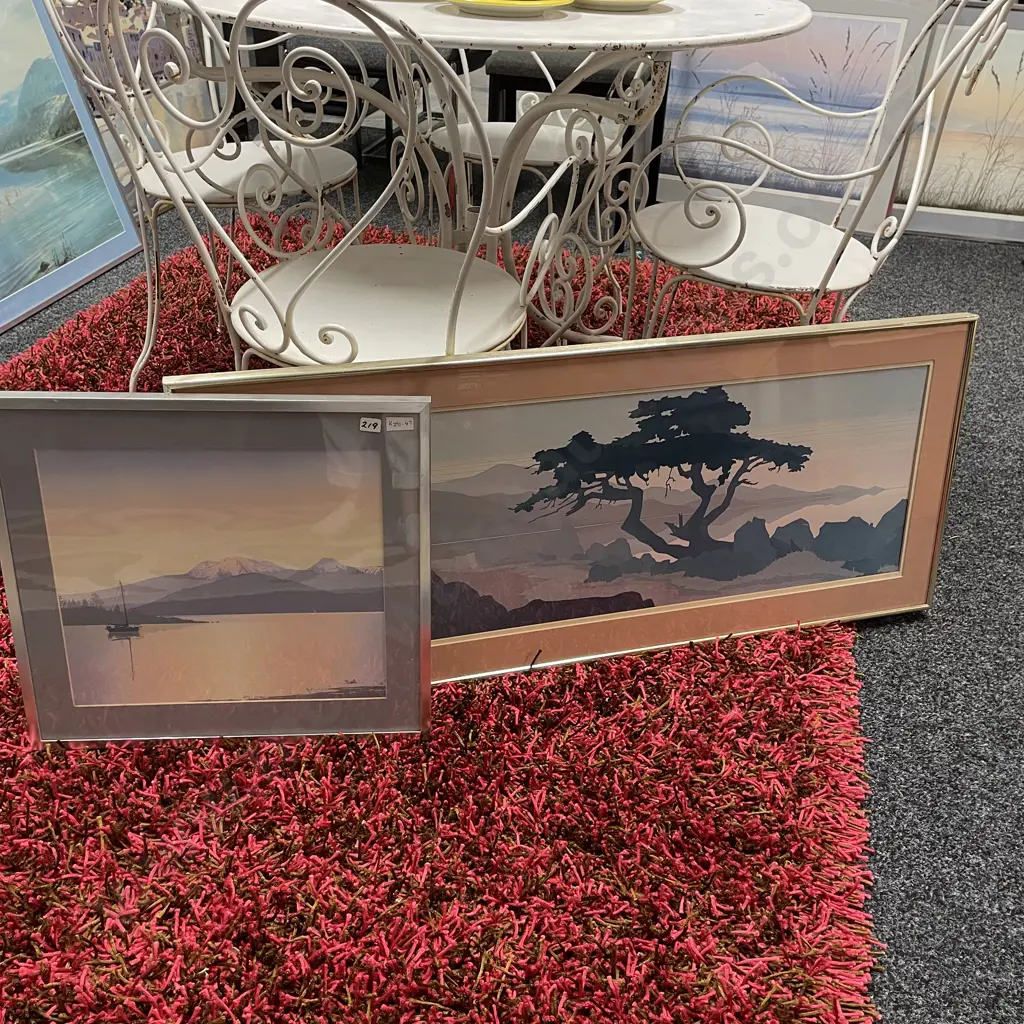 2 x Framed and Glazed Prints of Lake Scene and a Treescape Image 1++