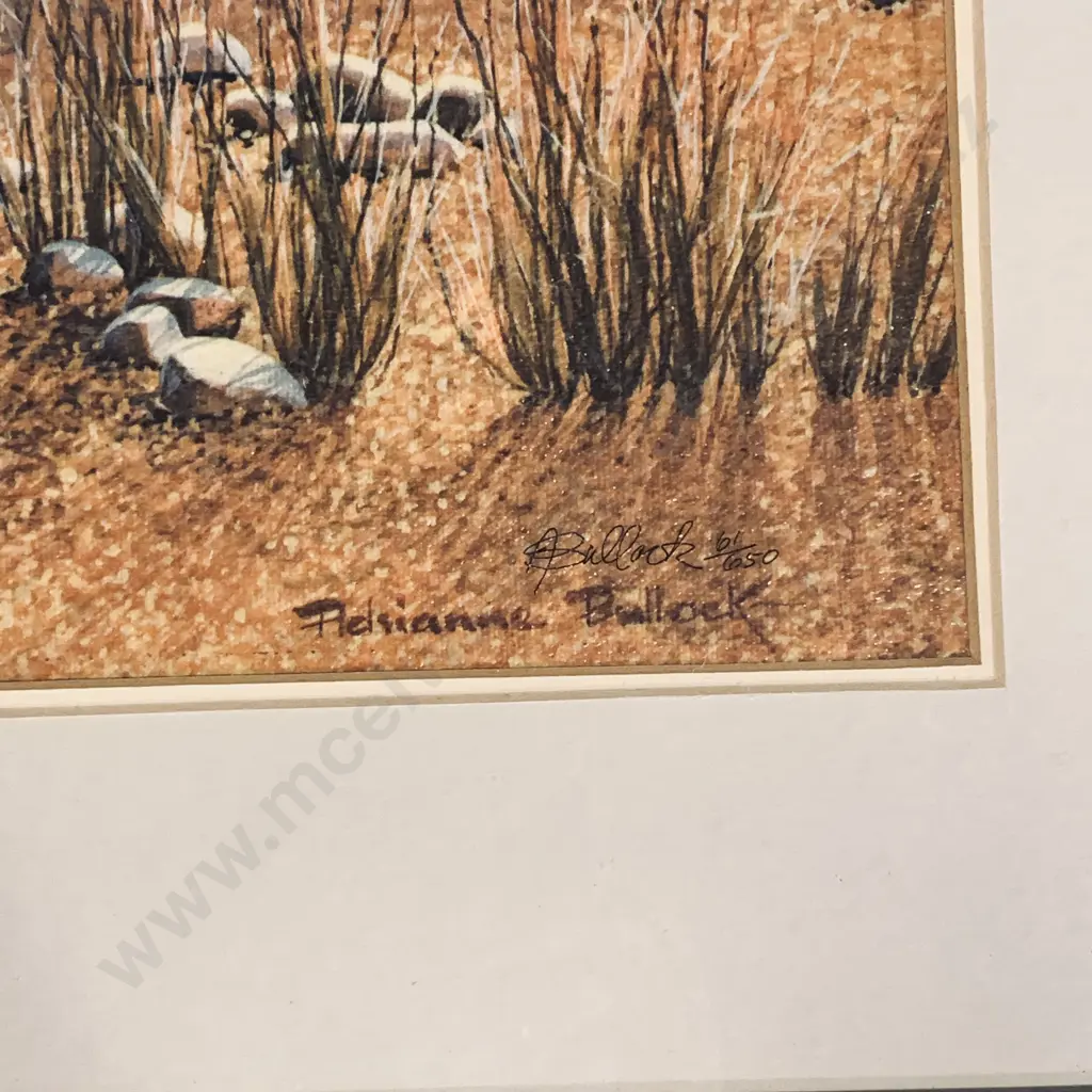 Framed and Glazed Print of Lake Bed signed and numbered Bullock 61/650 Image 1++
