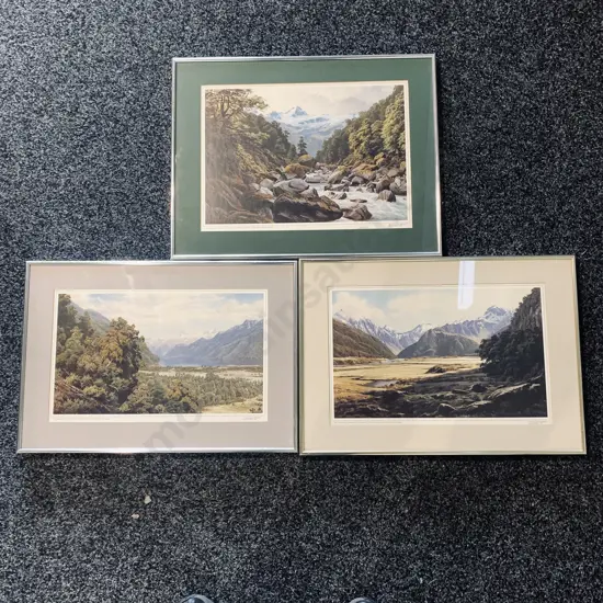 3 Jonathan White Framed and Glazed Prints - "Footsteps in the Wilderness 1988"