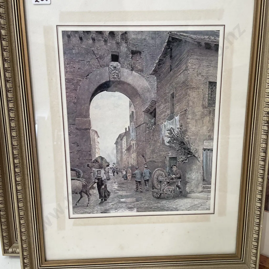 Vintage Wooden Framed and Glazed Print, Mt Earnslaw 1878 by Nicholas Chevalier, 67 x 48cm, Image 1++