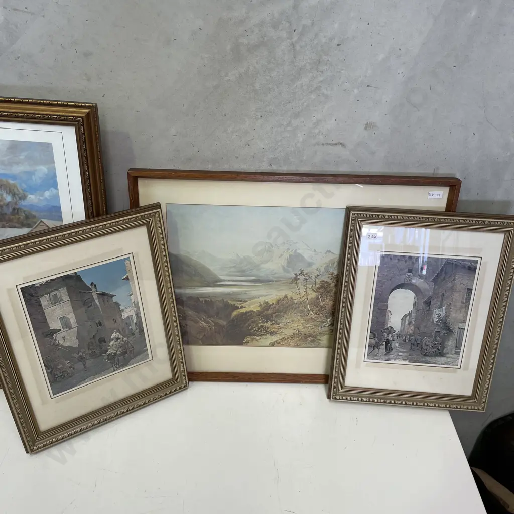 Vintage Wooden Framed and Glazed Print, Mt Earnslaw 1878 by Nicholas Chevalier, 67 x 48cm, Image 1++