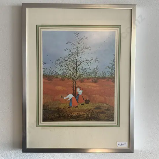 Framed and Glazed Ivan Lackovic Print - Peasant Art, 42 x 32cm