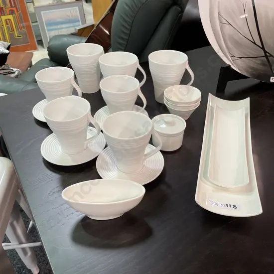 Assorted White Ceramic Tea/Coffee Ware etc