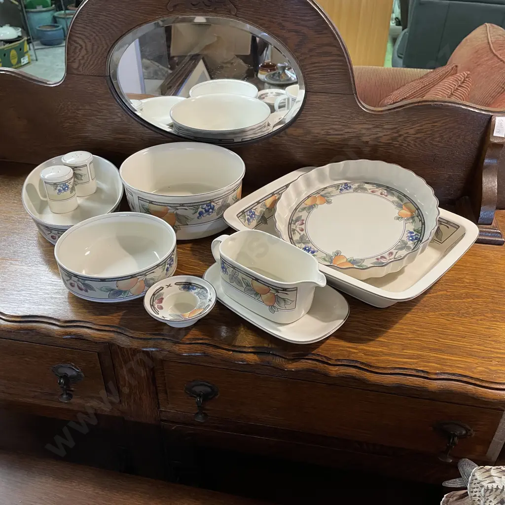 Selection of Mikasa Intaglio Serveware and oven ware. Garden Harvest pattern Image 1++