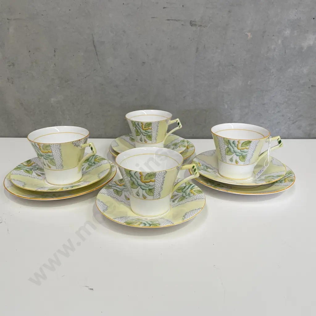 Rare Royal Albert hand Painted "Charmiane" trios x 3 with Duo Image 1++