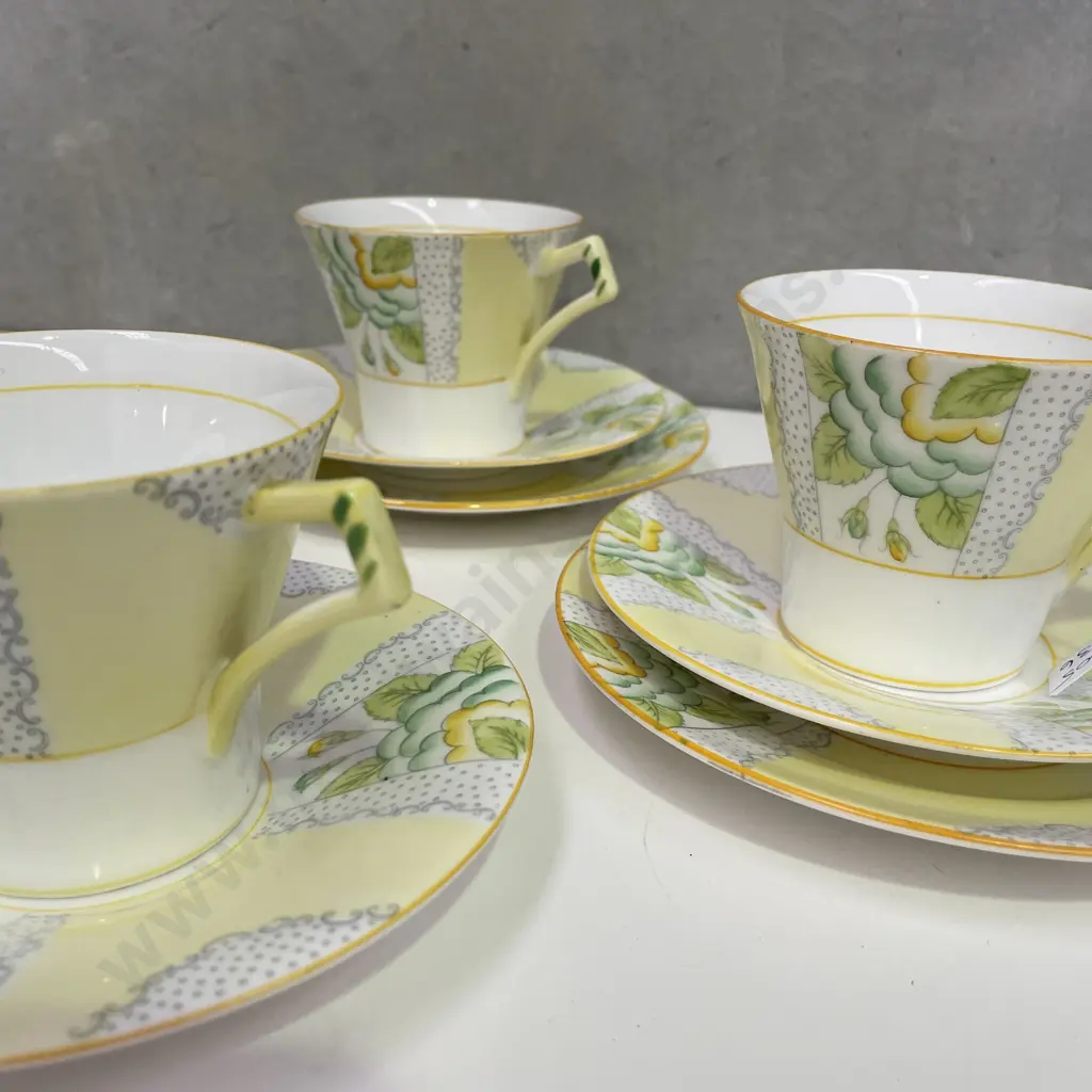 Rare Royal Albert hand Painted "Charmiane" trios x 3 with Duo Image 1++