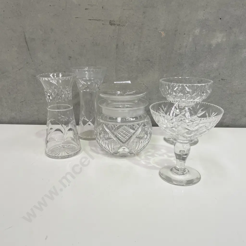 Assorted Vintage Crystal. Edinburgh and Webb Corbett and pair of Stuart Vases Image 1++