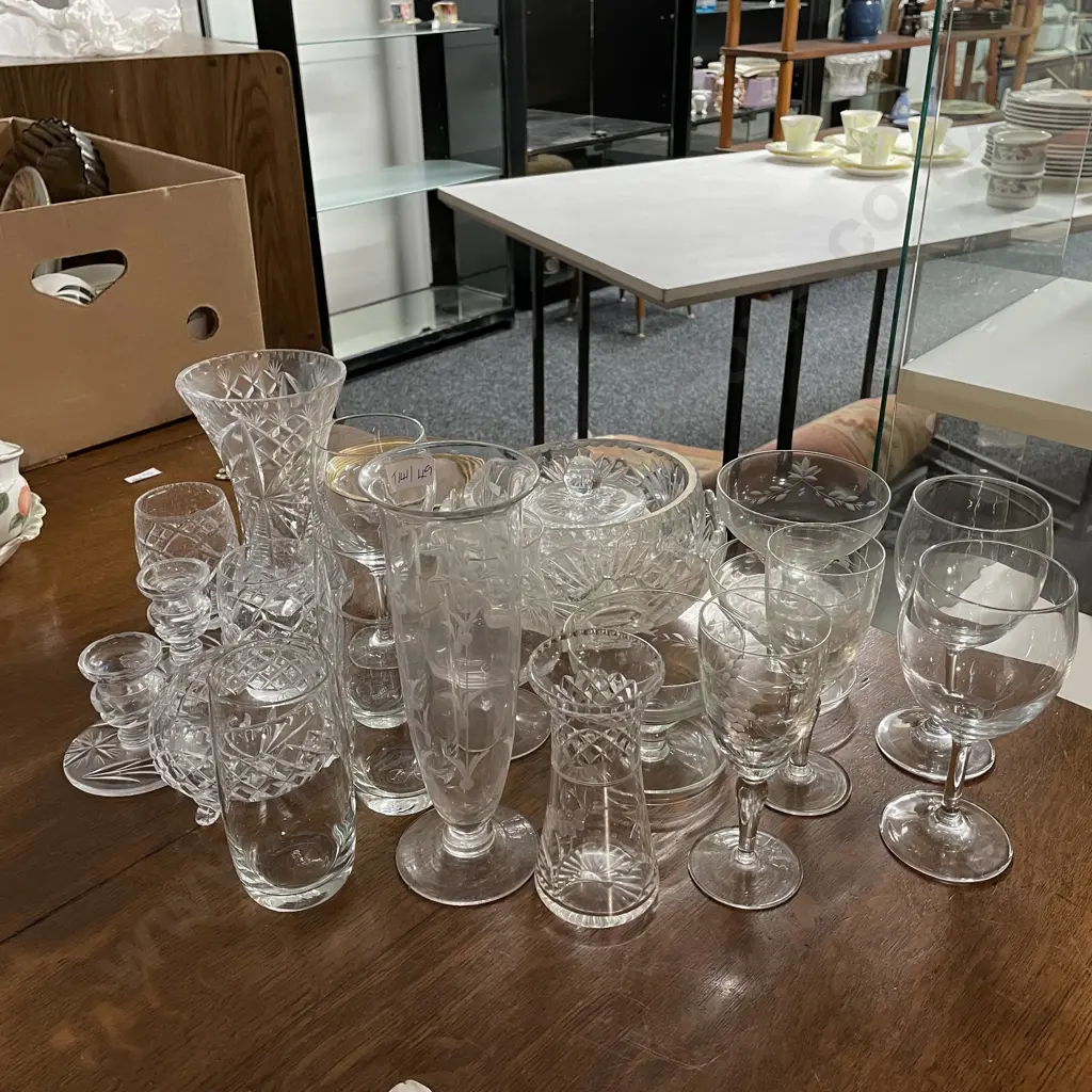 Assorted Vintage Crystal and Glassware Image 1++
