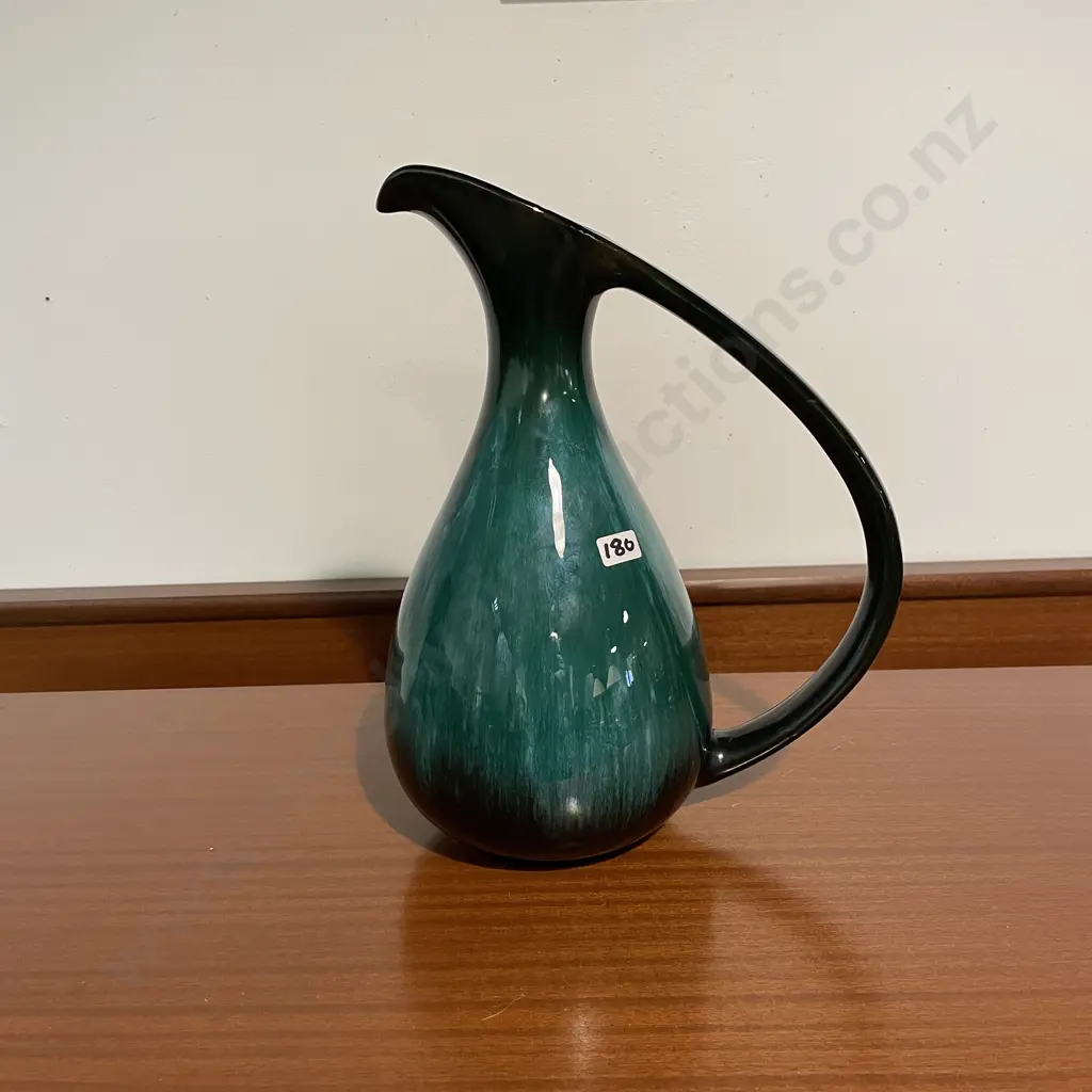 Large Mid Century Shaped Blue Mountain Jug H33cm Image 1++