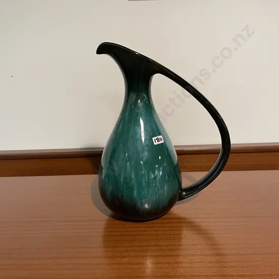 Large Mid Century Shaped Blue Mountain Jug H33cm