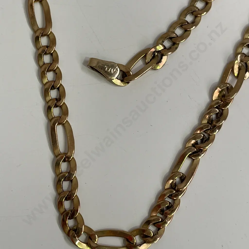 Gold Link Chain, Stamped 375, Length 52cm Image 1++