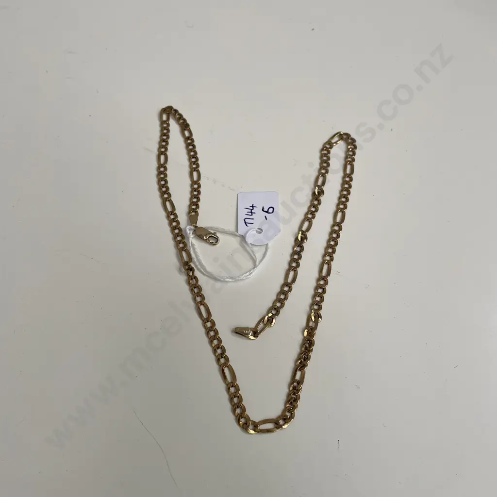 Gold Link Chain, Stamped 375, Length 52cm Image 1++