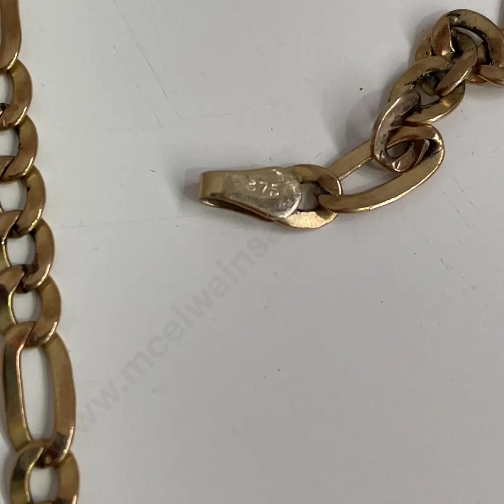 Gold Link Chain, Stamped 375, Length 52cm Image 1++