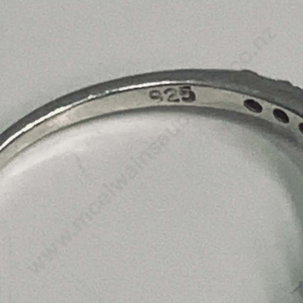 Ladies Diamond? Silver Ring stamped 925 Image 1++