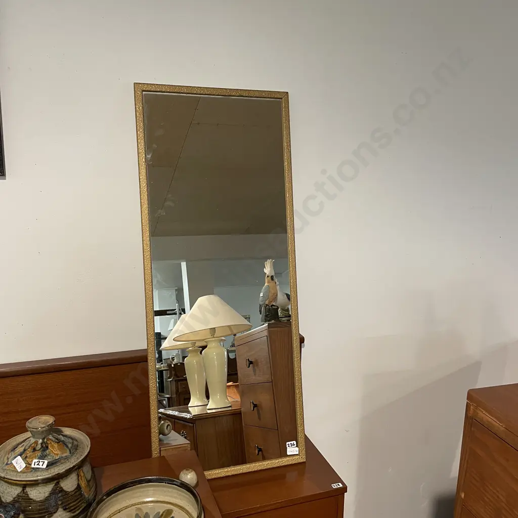 Vintage Retro Gold Framed Mirror 94 x 39cm Image 1++