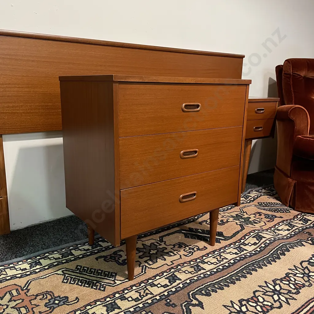 Mid Century 3 drawer Lowboy. H69 W60 D40cm Image 1++