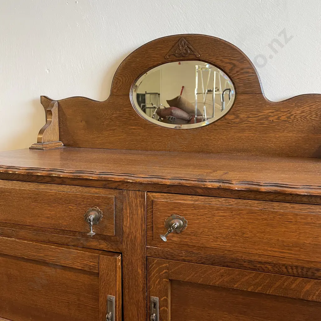 Antique Arts and Crafts Solid Oak Buffet/Sideboard Image 1++