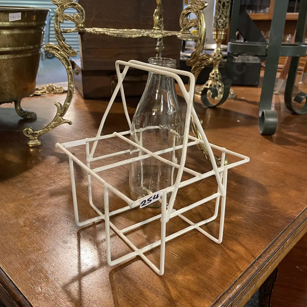 Vintage Milk Bottle Carrier with Bottle Image 1++